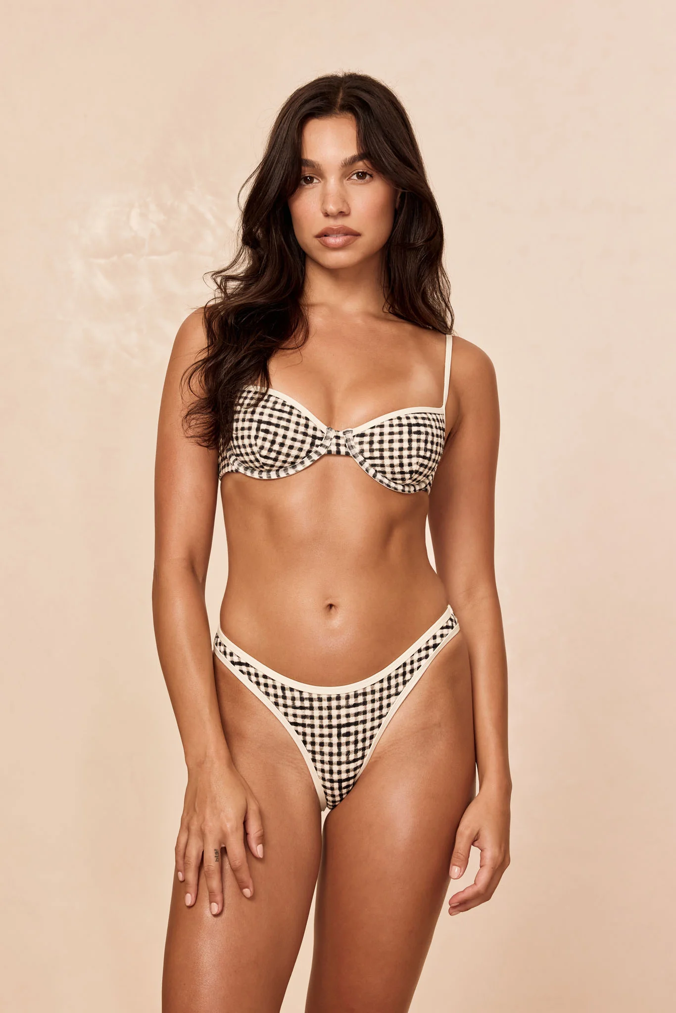 Capri Top Colorblock - Black Gingham