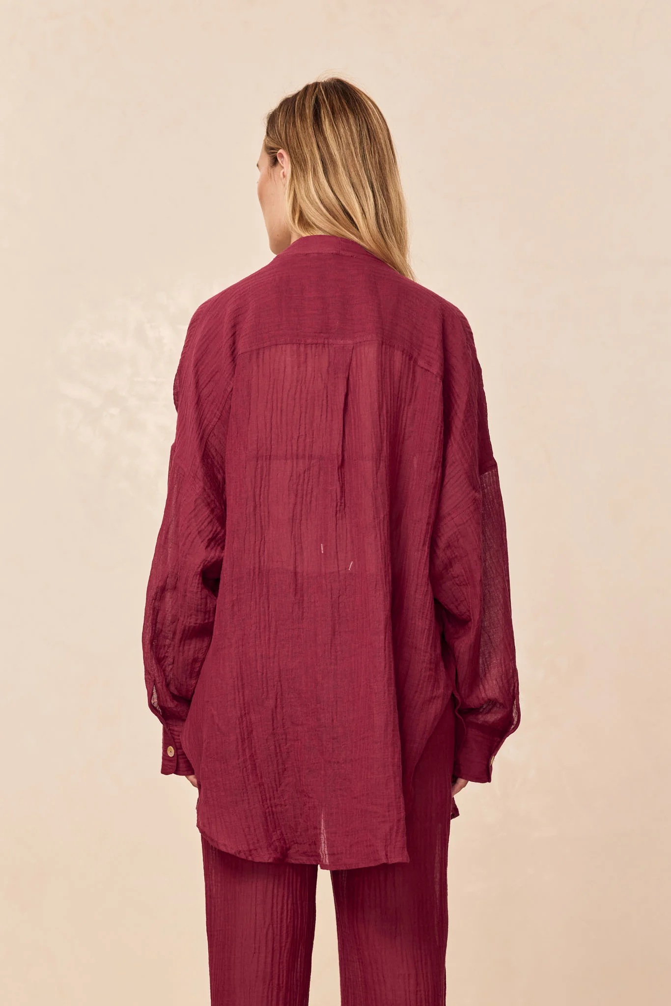 Barcelona Tunic - Fig Crinkle Linen