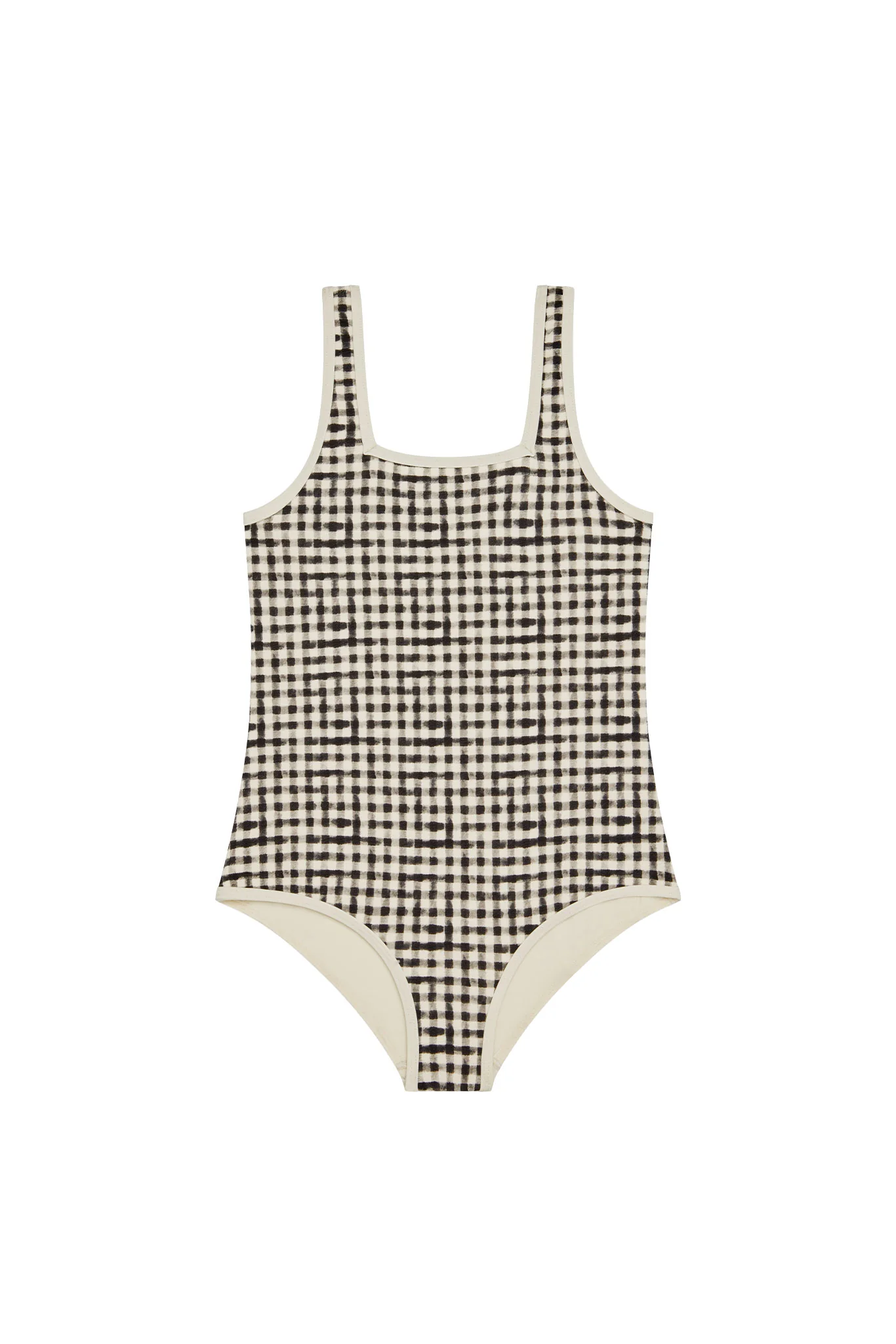 Corfu One Piece Kids - Black Gingham