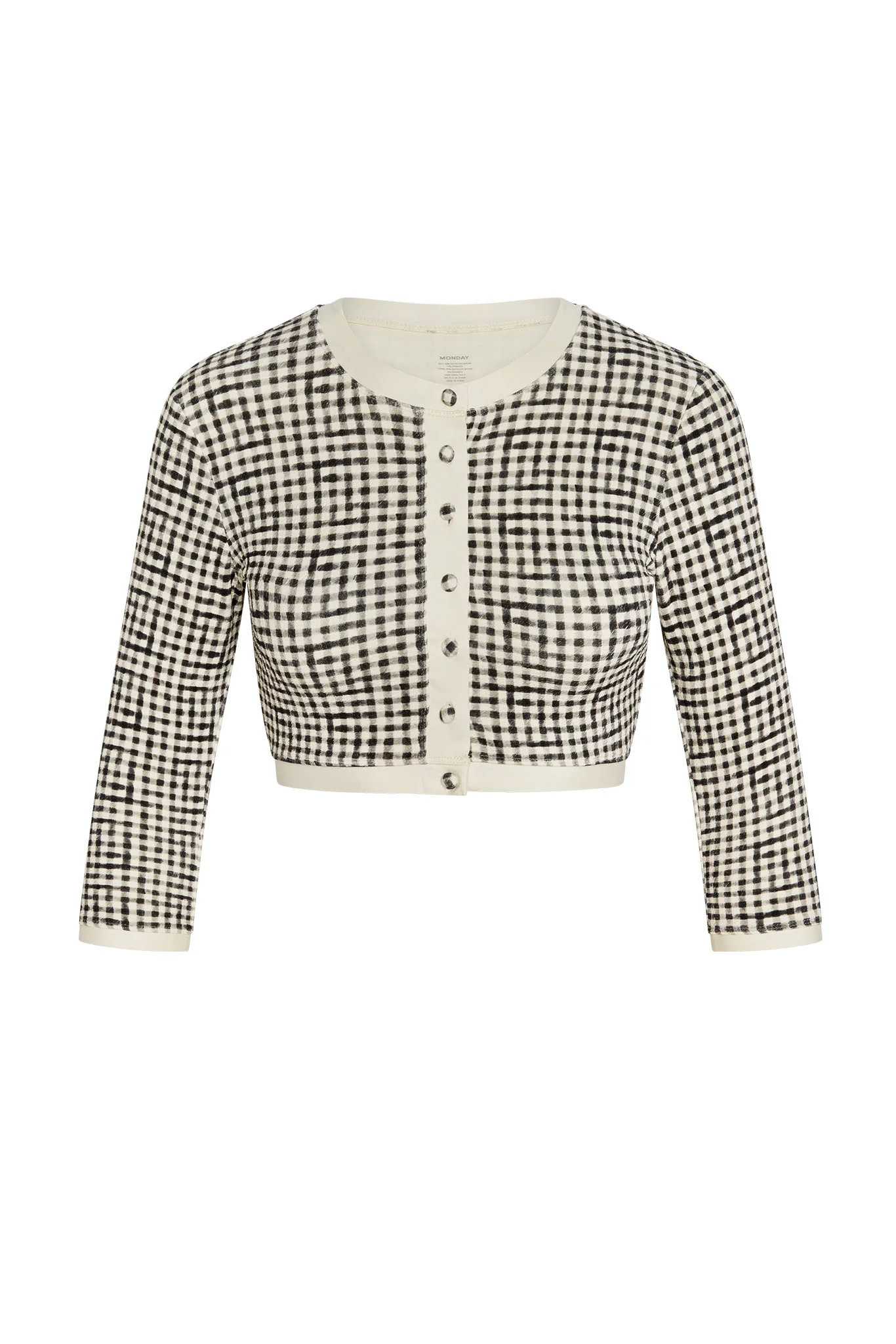 4875-crete-swim-cardi-black-gingham-1.webp Crete Swim Cardi - Black Gingham