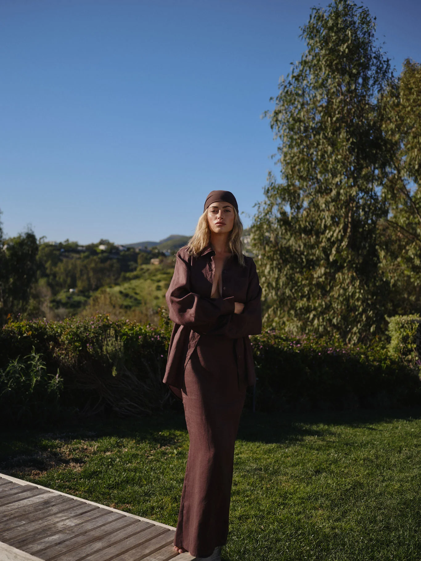 Fontelina Linen Skirt - Espresso Linen