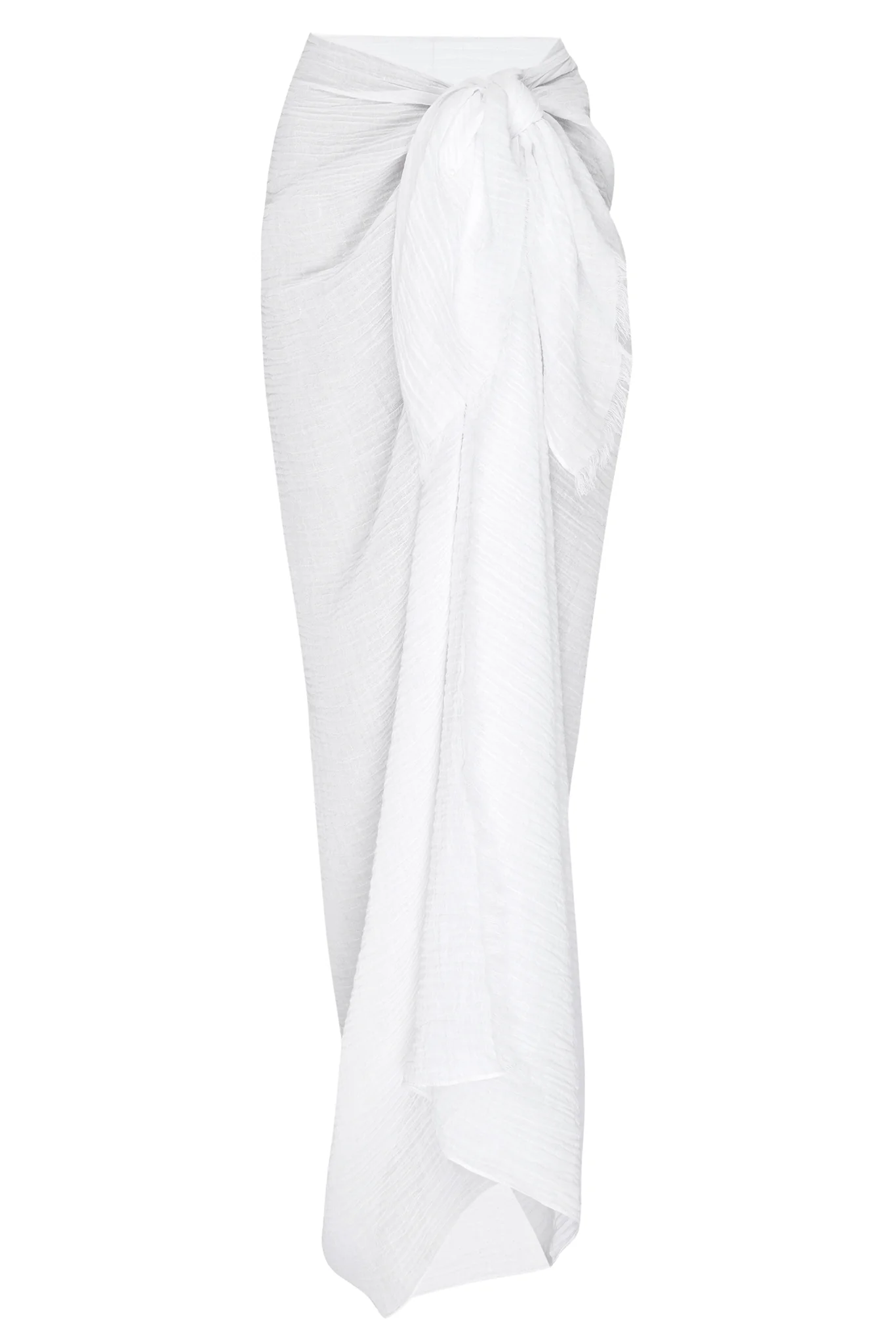 St. Tropez Sarong - White Crinkle Linen