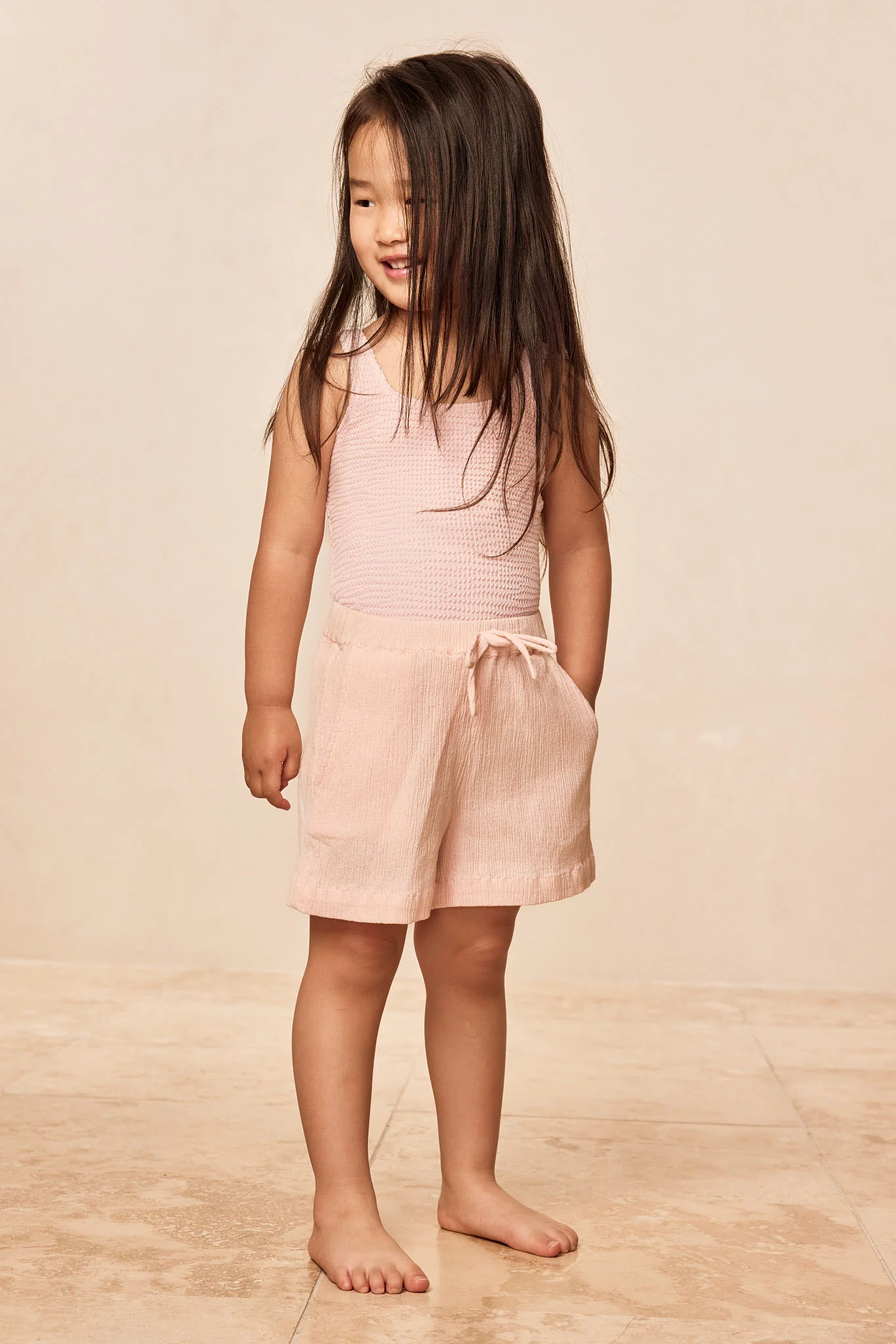 Tuscany Short Kids - Powder Pink Crinkle